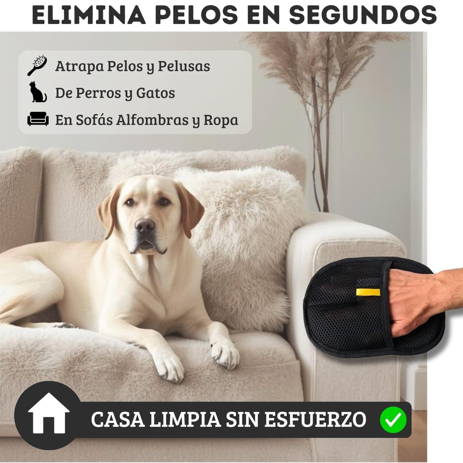 Guantes Electrostáticos Quita Pelos de Mascotas